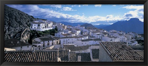 Framed High angle view of buildings in a town, Velez Blanco, Andalucia, Spain Print