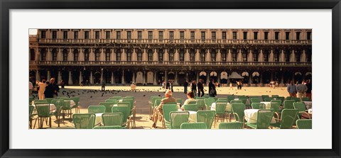 Framed Tourists outside of a building, Venice, Italy Print