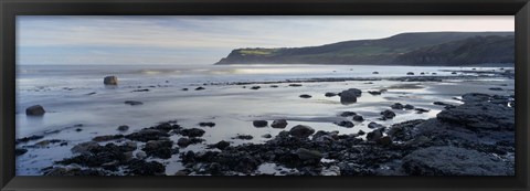 Framed Rocks On The Beach, Robin Hood&#39;s Bay, North Yorkshire, England, United Kingdom Print