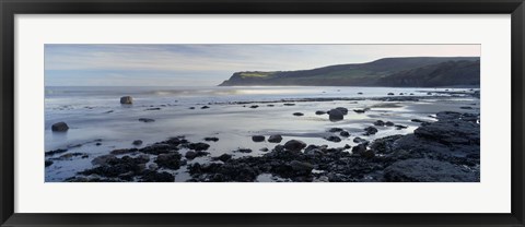 Framed Rocks On The Beach, Robin Hood&#39;s Bay, North Yorkshire, England, United Kingdom Print