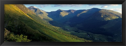 Framed High Angle View Of Grass Covering Mountains, Stob Ban, Glen Nevis, Scotland, United Kingdom Print