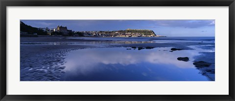 Framed Reflection Of Cloud In Water, Scarborough, South Bay, North Yorkshire, England, United Kingdom Print