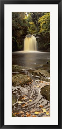 Framed Waterfall In A Forest, Thomason Foss, Goathland, North Yorkshire, England, United Kingdom Print