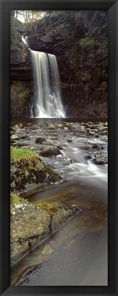 Framed Water Falling From Rocks, River Twiss, Thornton Force, Ingeleton, North Yorkshire, England, United Kingdom Print