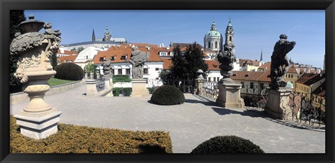 Framed Sculptures in a garden, Vrtbovska Garden, Prague, Czech Republic Print