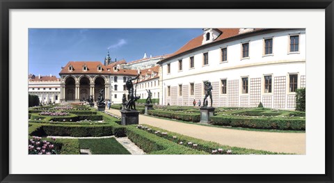 Framed Tourists in a garden, Valdstejnska Garden, Mala Strana, Prague, Czech Republic Print