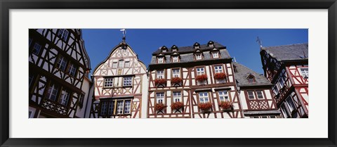 Framed Low Angle View Of Decorated Buildings, Bernkastel-Kues, Germany Print