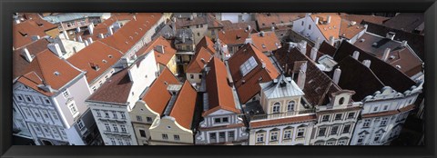 Framed High angle view of buildings in a city, Czech Republic, Prague Print