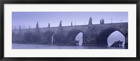 Framed Bridge over a river, Charles Bridge, Prague, Czech Republic Print