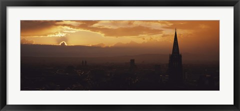 Framed High section view of a building at dusk, Freiburg, Germany Print