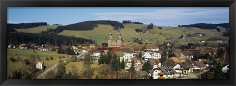 Framed High angle view of a town, St. Peter, Black Forest, Germany Print