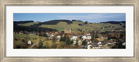 Framed High angle view of a town, St. Peter, Black Forest, Germany Print