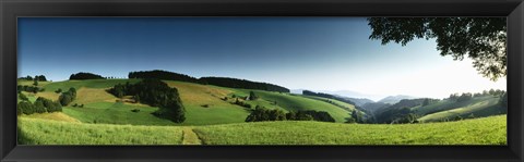 Framed Panoramic view of a landscape, St Margen, Black Forest, Germany Print