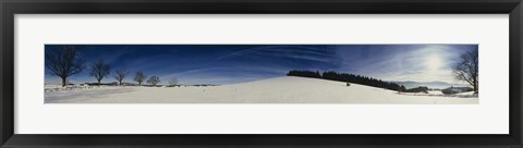 Framed Trees on a snow covered landscape, St. Peter, Lindenberg, Black Forest, Germany Print