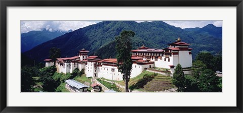 Framed Castle On A Mountain, Trongsar Dzong, Trongsar, Bhutan Print