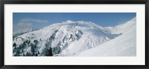 Framed Ski area in the mountains, Galzig, St. Anton, Austria Print