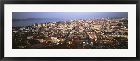 Framed Aerial view of Lisbon, Portugal Print