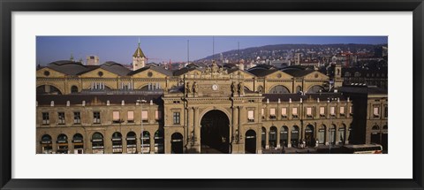 Framed Facade of a train station, Zurich, Switzerland Print