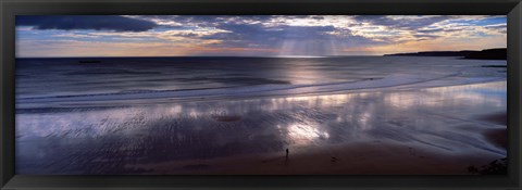 Framed Person Standing On The Beach, Scarborough, North Yorkshire, England, United Kingdom Print