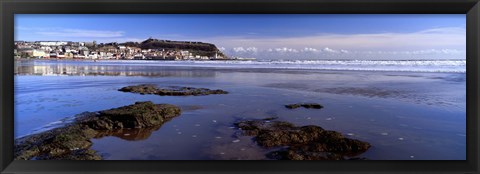 Framed Town At The Waterfront, Scarborough, South Bay, North Yorkshire, England, United Kingdom Print