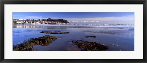 Framed Town At The Waterfront, Scarborough, South Bay, North Yorkshire, England, United Kingdom Print