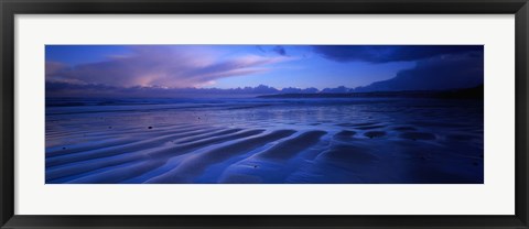 Framed Sand Ridges Near A Bay, Filey Bay, Yorkshire, England, United Kingdom Print