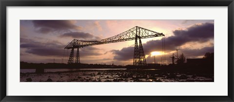 Framed Low Angle View Of A Bridge, Transporter Bridge, Middlesbrough, North Yorkshire, England, United Kingdom Print