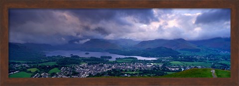 Framed Storm Clouds Over A Landscape, Keswick, Derwent Water, Lake District, Cumbria, England, United Kingdom Print