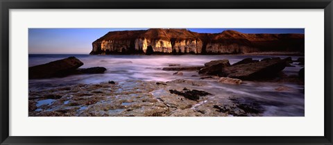 Framed Rock Formations Near A Bay, Thornwick Bay, Flamborough, Yorkshire, England, United Kingdom Print