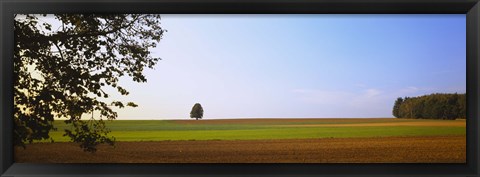 Framed Plowed  field, Germany Print