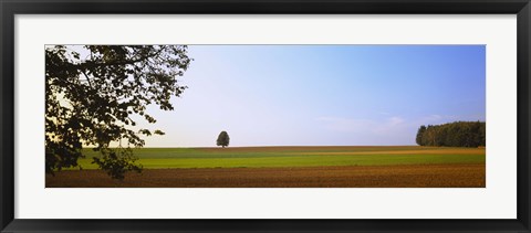 Framed Plowed  field, Germany Print