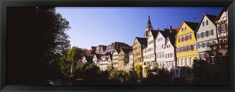 Framed Row Of Houses In A City, Tuebingen, Baden-Wurttemberg, Germany Print