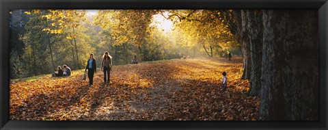 Framed Group Of People In A Park, Tuebingen, Baden-Wurttemberg, Germany Print