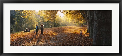 Framed Group Of People In A Park, Tuebingen, Baden-Wurttemberg, Germany Print