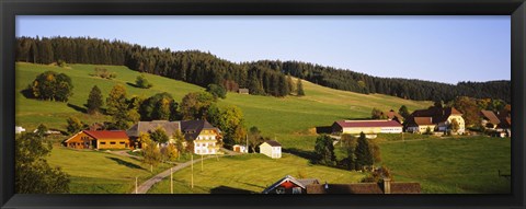 Framed High Angle View Of A Village, Black Forest, Baden-Wurttemberg, Germany Print