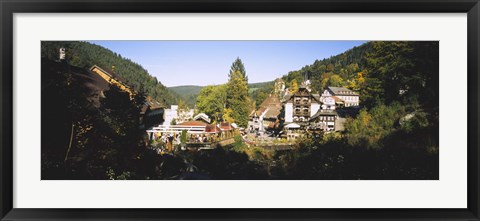 Framed High Angle View Of A Town, Triberg Im Schwarzwald, Black Forest, Baden-Wurttemberg, Germany Print