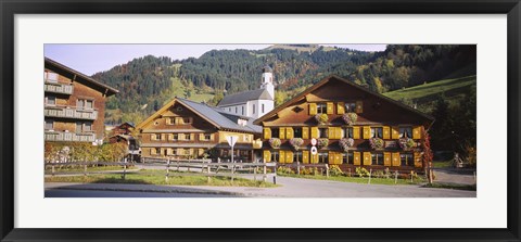 Framed Church In A Village, Bregenzerwald, Vorarlberg, Austria Print