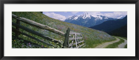 Framed Wooden fence in a field, Tirol, Austria Print