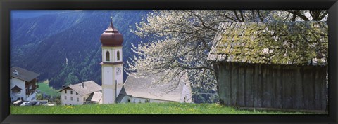 Framed Buildings on a hillside, Tirol, Austria Print