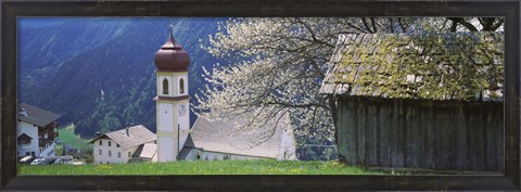 Framed Buildings on a hillside, Tirol, Austria Print