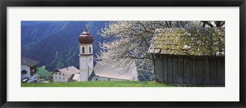 Framed Buildings on a hillside, Tirol, Austria Print