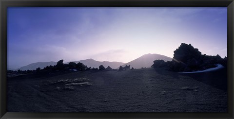 Framed Silhouette of mountains, Central Highlands, Iceland Print