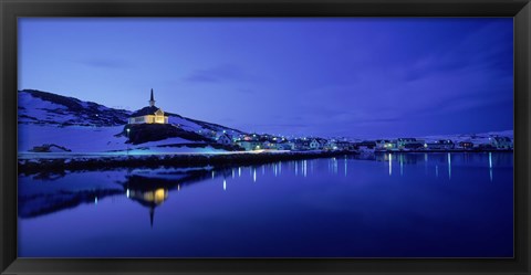 Framed Town at the waterfront, Holmavik, Iceland Print