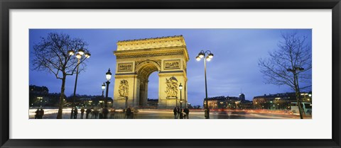 Framed Tourists walking in front of a monument, Arc de Triomphe, Paris, France Print