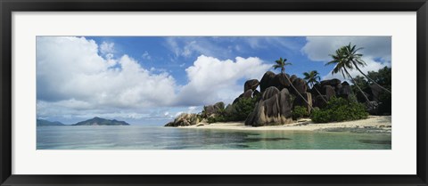 Framed Rock Formations on Anse Source D&#39;argent Beach, La Digue Island, Seychelles Print