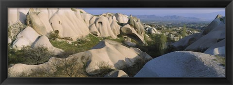 Framed Rock formations on a hill, Turkey Print