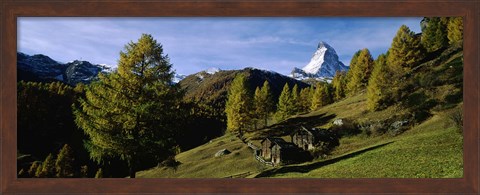 Framed Low angle view of a mountain peak, Matterhorn, Valais, Switzerland Print