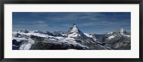 Framed Snow on mountains, Matterhorn, Valais, Switzerland Print