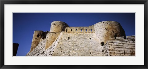 Framed Low angle view of a castle, Crac Des Chevaliers Fortress, Crac Des Chevaliers, Syria Print