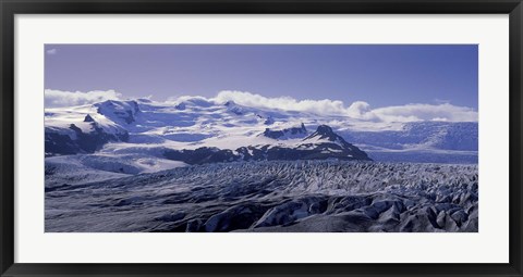 Framed Snowcapped mountains on a landscape, Fjallsjokull and Vatnajokull, Iceland Print